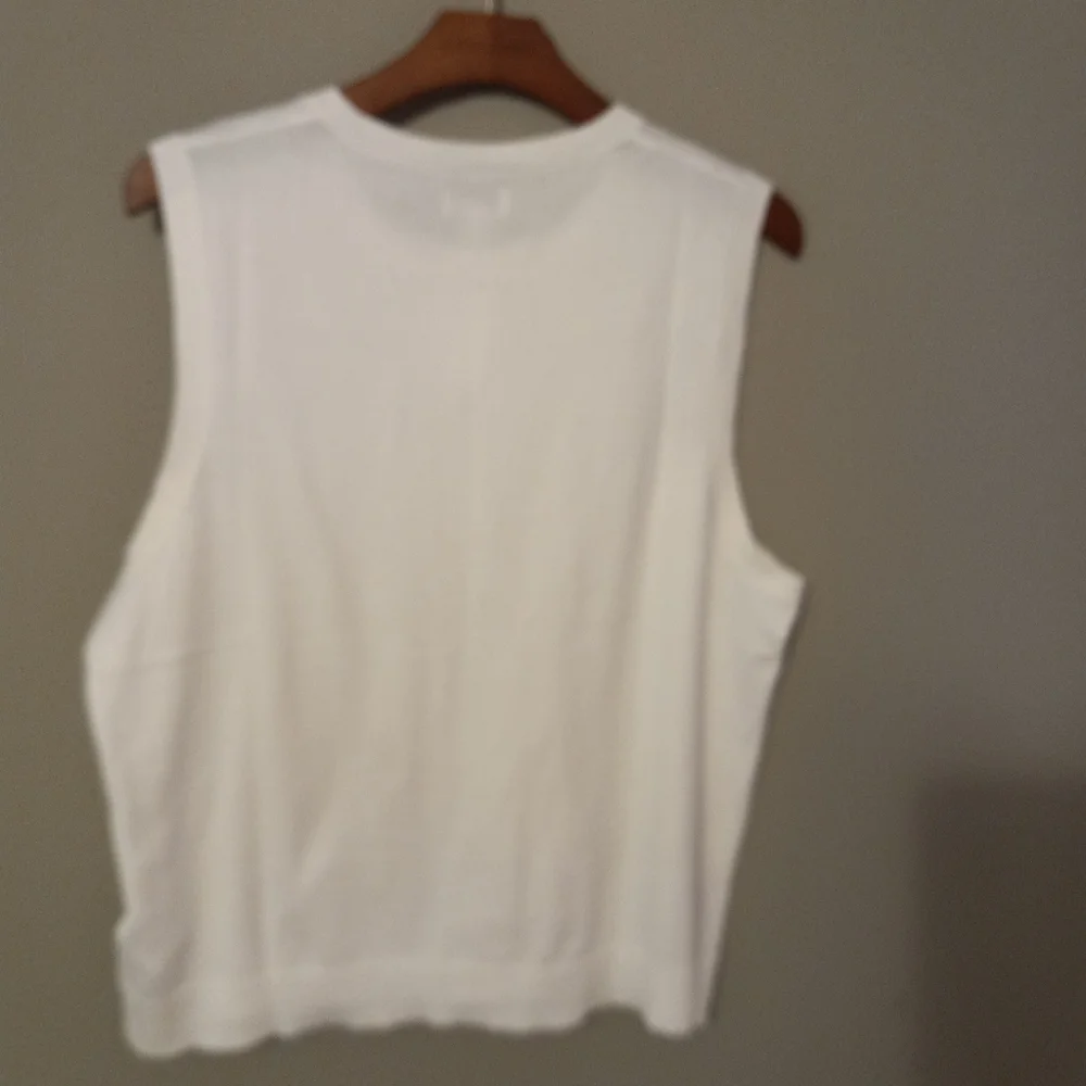 J.Crew XXL Cotton Sleeveless Pullover Light Sweater Top New - Picture 3 of 7